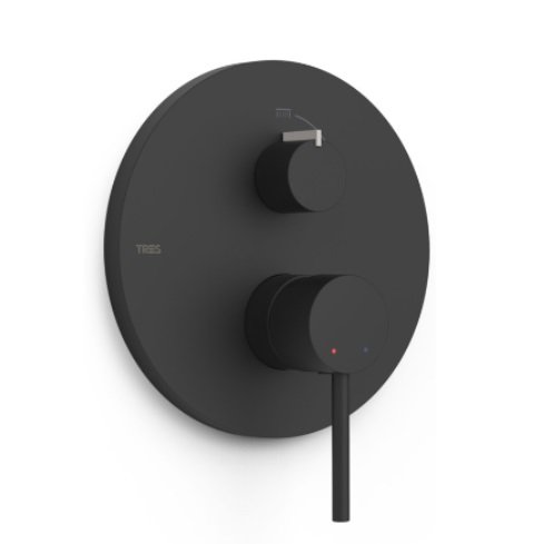 Смеситель для душа Tres Study Exclusive встраиваемый 2 потребителя матовый черный 26228101NM