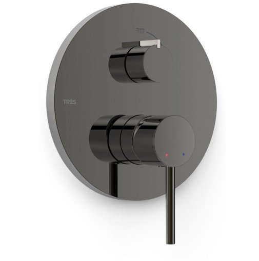 Змішувач для душу Tres Study Exclusive вбудований 2 споживача металік чорний 26228101KM