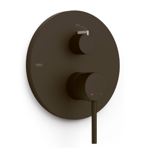 Змішувач для душу Tres Study Exclusive 2 споживача чорна бронза 26228101KMB