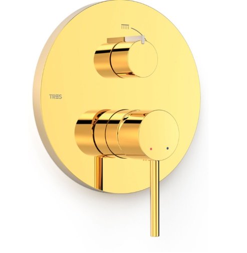 Смеситель для душа Tres Study Exclusive встраиваемый 2 потребителя золото 26228101OR