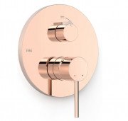 Смеситель для душа Tres Study Exclusive встраиваемый 2 потребителя розовое золото 26228101OP