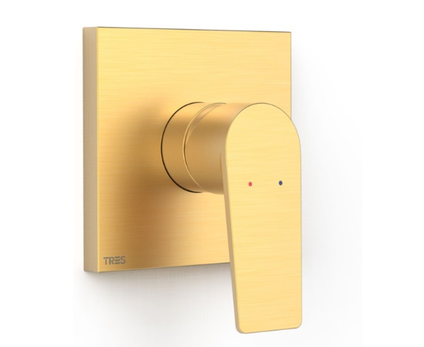 Смеситель для душа Tres Project встраиваемый 1 потребитель матовое золото 21127801OM