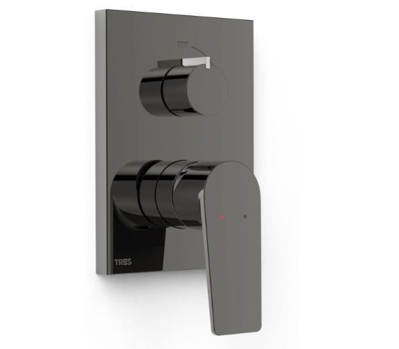 Смеситель для душа Tres Project встраиваемый 2 потребителя металлик черный 21128101KM