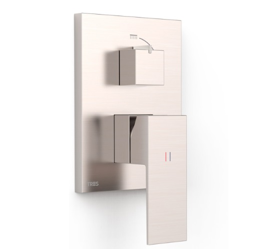 Змішувач для душу Tres Cuadro Exclusive вбудований 2 споживача сталь 10628101AC