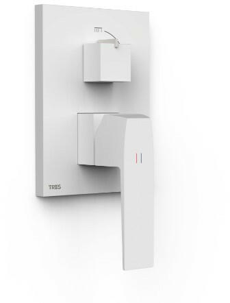 Змішувач для душу Tres Slim Exclusive вбудований 2 споживача матовий білий 20228101BM