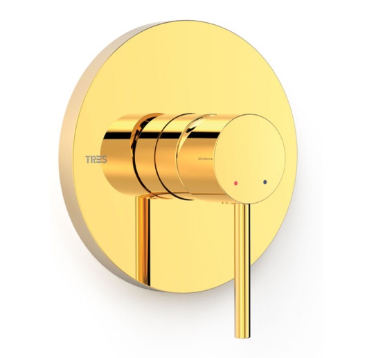 Смеситель для душа Tres Study Exclusive встраиваемый 1 потребитель золото 26227801OR