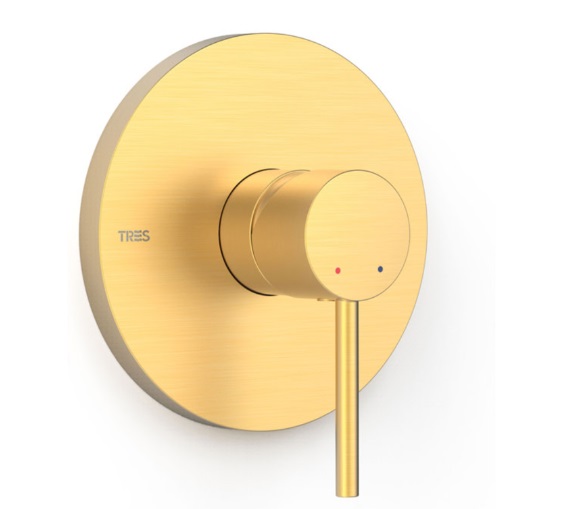 Смеситель для душа Tres Study Exclusive встраиваемый 1 потребитель матовое золото 26227801OM