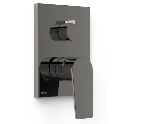 Змішувач для душу Tres Project вбудований 2 споживача металік чорний 21128101KM