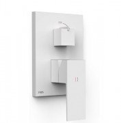 Смеситель для душа Tres Cuadro Exclusive встраиваемый 2 потребителя матовый белый 10628101BM