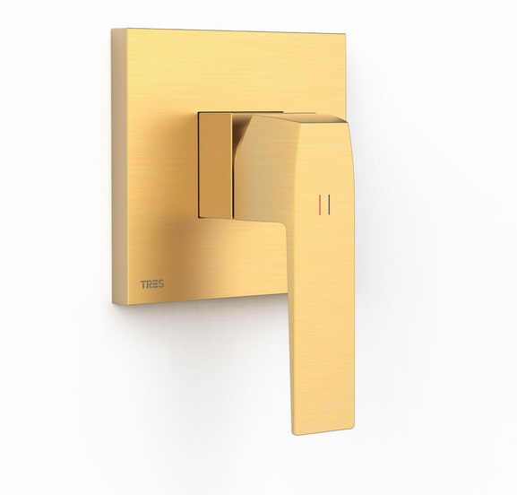 Смеситель для душа Tres Slim Exclusive встраиваемый 1 потребитель матовое золото 20227801OM