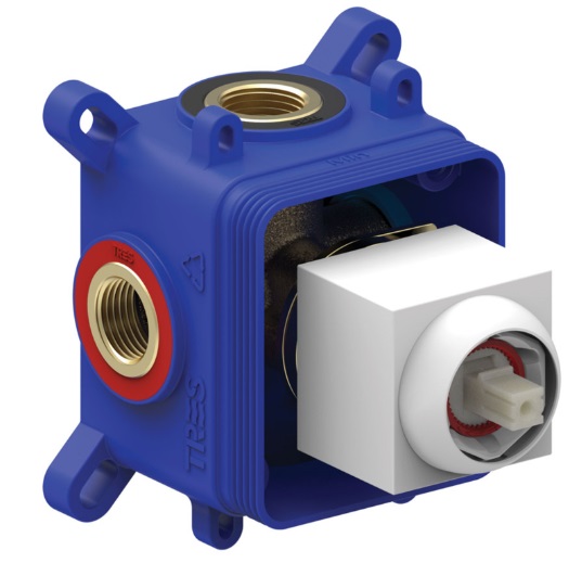 Прихована частина змішувача для душу Tres Rapid-Box видимі деталі матовий білий 20827802BM