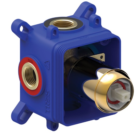 Скрытая часть смесителя для душа Tres Rapid-Box видимые детали золото 20827801OR