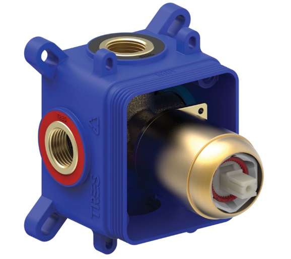 Скрытая часть смесителя для душа Tres Rapid-Box видимые детали матовое золото 20827801OM