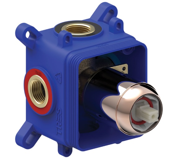 Прихована частина змішувача для душу Tres Rapid-Box видимі деталі рожеве золото 20827801OP