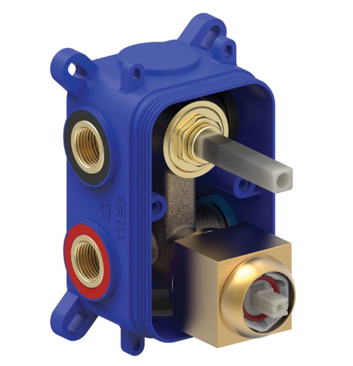 Скрытая часть смесителя для душа Tres Rapid-Box видимые детали золото 20828102OM