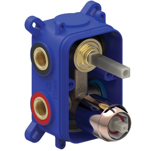 Прихована частина змішувача для душу Tres Rapid-Box видимі деталі рожеве золото 20828101OP