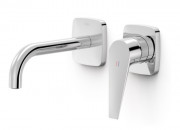 Смеситель для раковины Tres Canigo Plus настенный однорычажный хром 21830001
