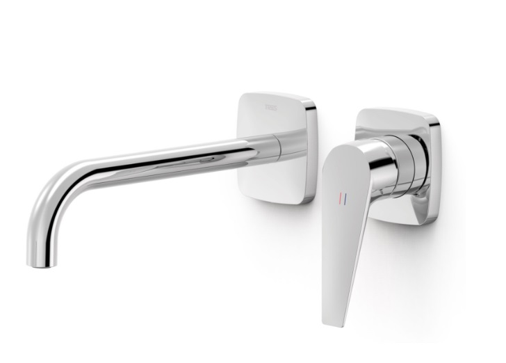 Смеситель для раковины Tres Canigo Plus настенный однорычажный хром 21830002