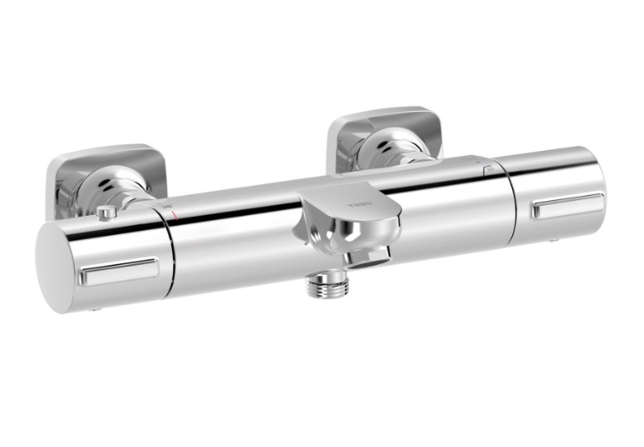 Термостат для ванной Tres Canigo Plus настенный двухвентильный хром 21817401