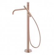 Змішувач для ванної кімнати Tres Study Exclusive підлоговий з душовим набором матове рожеве золото 26247002OPM