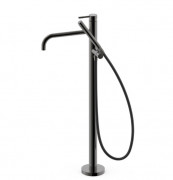 Смеситель для ванной Tres Study Exclusive напольный с душевым набором металлик черный 26247001KM