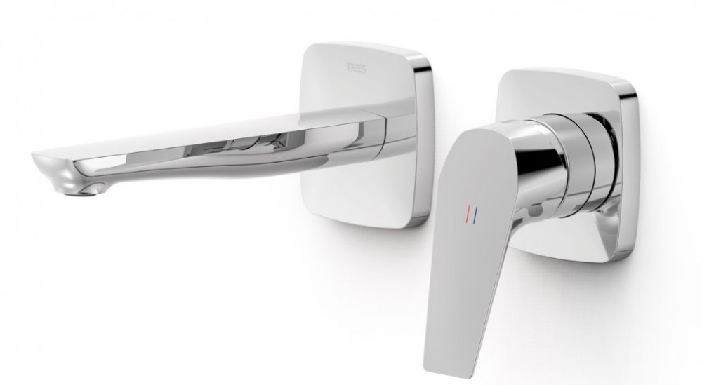 Змішувач для раковини Tres Canigo настінний одноважільний хром 21730003