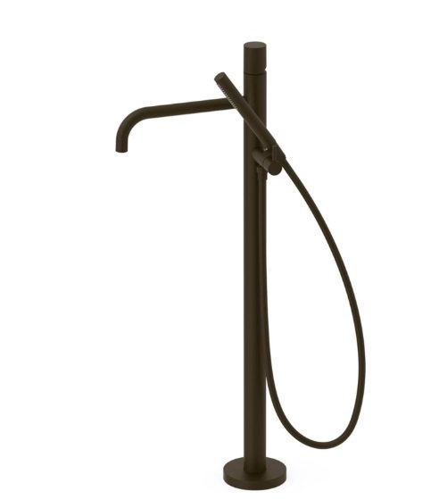 Змішувач для ванної кімнати Tres Study Exclusive підлоговий з душовим набором чорна бронза 26247002KMB