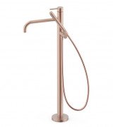 Смеситель для ванной Tres Study Exclusive напольный с душевым набором матовое розовое золото 26247001OPM