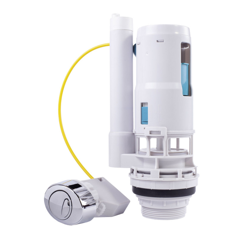 Сливной механизм для бачка унитаза Tres двойной смыв с кнопкой хром 25477009