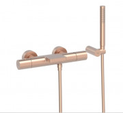 Термостат для ванной Tres Study Exclusive с душевым гарнитуром матовое розовое золото 26117209OPM