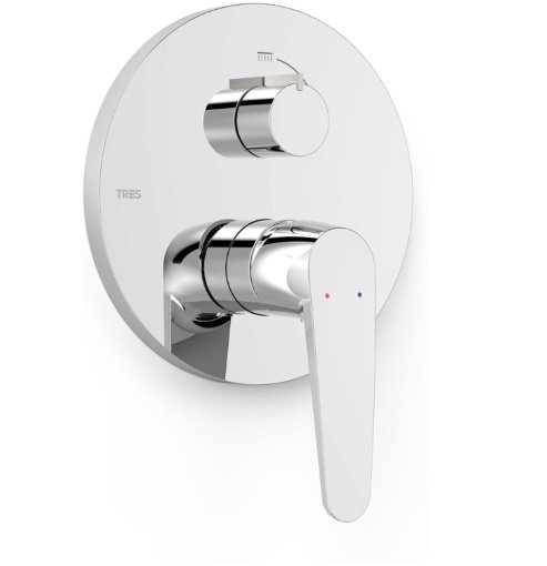 Змішувач для душу Tres Flat-Tres вбудований 2 споживача хром 20428101