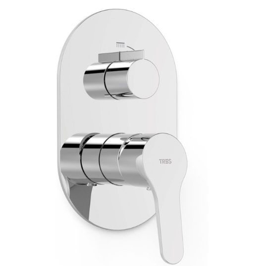 Смеситель для душа Tres Base встраиваемый 2 потребителя хром 21528101