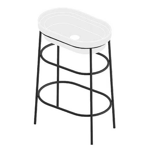 Консоль під раковину Artceram Fuori Scala на 58 см метал чорний матовий ACA055 17