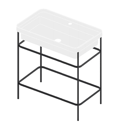 Консоль під раковину Artceram Fuori Scala на 80 см метал чорний матовий ACA057 17