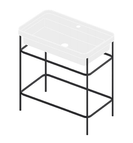 Консоль под раковину Artceram Fuori Scala на 80 см металл черный матовый ACA057 17