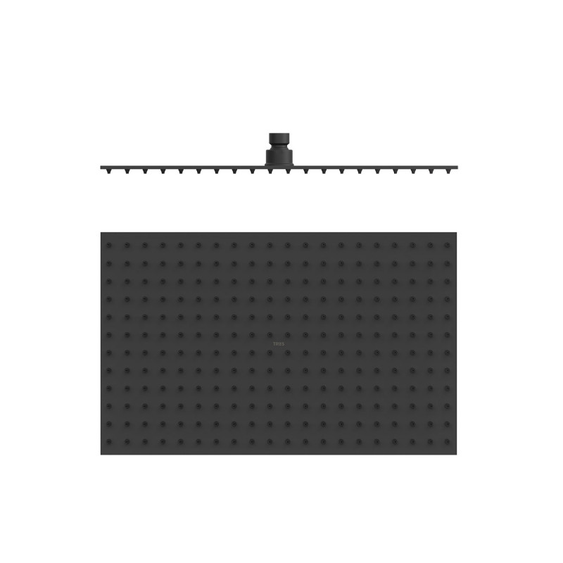 Лейка для верхнего душа Tres 400х250 мм нержавеющая сталь матовый черный 134315008NM