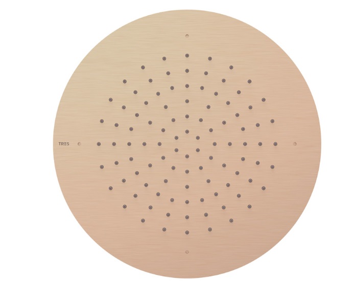 Верхний душ Tres встраиваемый Ø 380 мм нержавеющая сталь матовое розовое золото 134940OPM