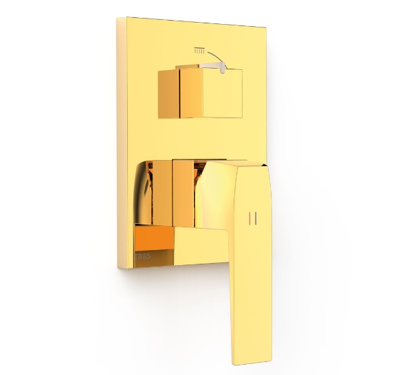 Смеситель для душа Tres Slim-Tres встраиваемый 2 потребителя золото 20228110OR