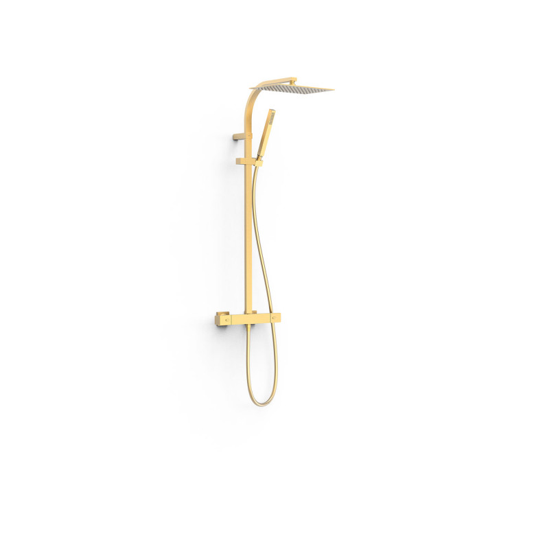 Душевая стойка Tres Over-wall с термостатом матовое золото 19039306OM