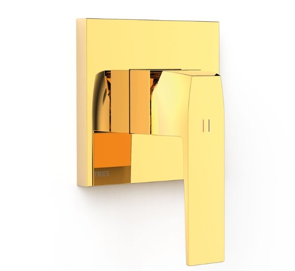 Змішувач для душу Tres Slim-Tres вбудований 1 споживач золото 20227810OR