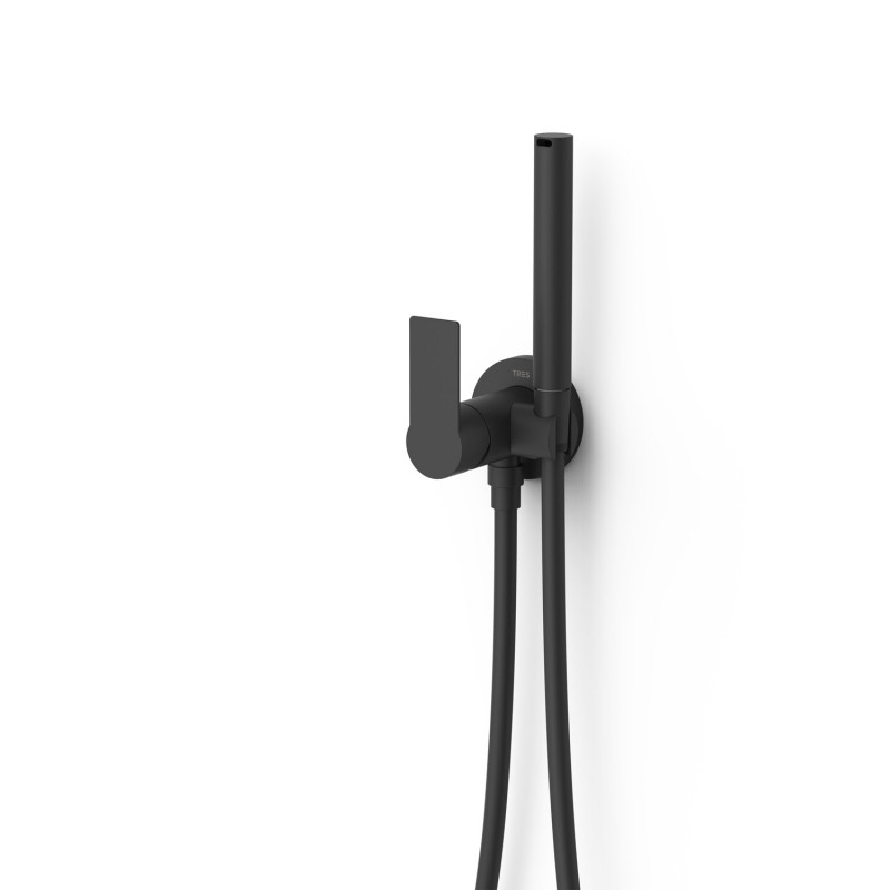 Гигиенический душ со смесителем скрытого монтажа Tres Loft colors матовый черный 20522201NM