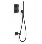 Термостат для ванной Tres Therm-Box на 2 потребителя с душевым гарнитуром матовый черный 00625006NM