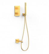 Термостат для ванної Tres Therm-Box на 2 споживача з душовим гарнітуром золото 00625006OR