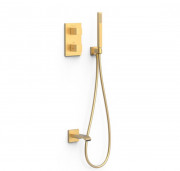 Термостат для ванной Tres Therm-Box на 2 потребителя с душевым гарнитуром матовое золото 00625006OM