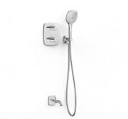 Термостат для ванной Tres Therm-Box на 2 потребителя с душевым гарнитуром хром 21725006