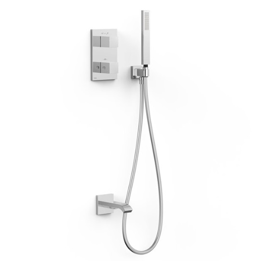 Термостат для ванной Tres Therm-Box на 2 потребителя с душевым гарнитуром хром 20225057