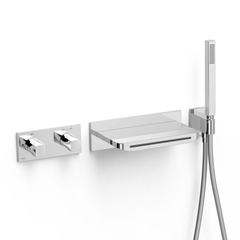 Термостат для ванной Tres B-system на 2 потребителя с душевым гарнитуром хром 30725207