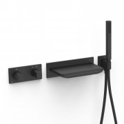 Термостат для ванной Tres B-system на 2 потребителя с душевым гарнитуром матовый черный 30725207NM