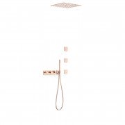 Душова система прихованого монтажу Tres B-system із термостатом рожеве золото 30725406OP