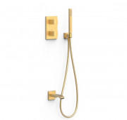 Термостат для ванної Tres Therm-Box на 2 споживача з душовим гарнітуром матове золото 00625006OM